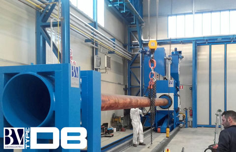 Shotblasting machine for pipes